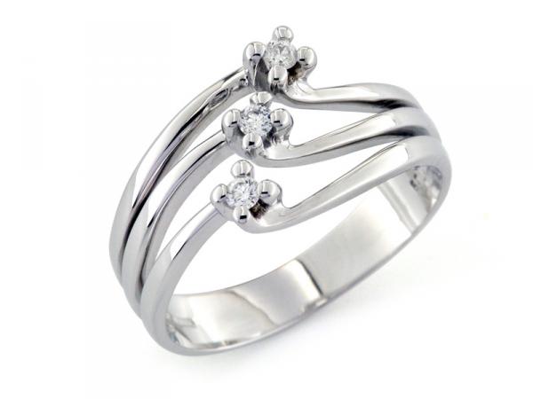 CF01067 - Anello Trilogy con Diamanti ct. 0.09