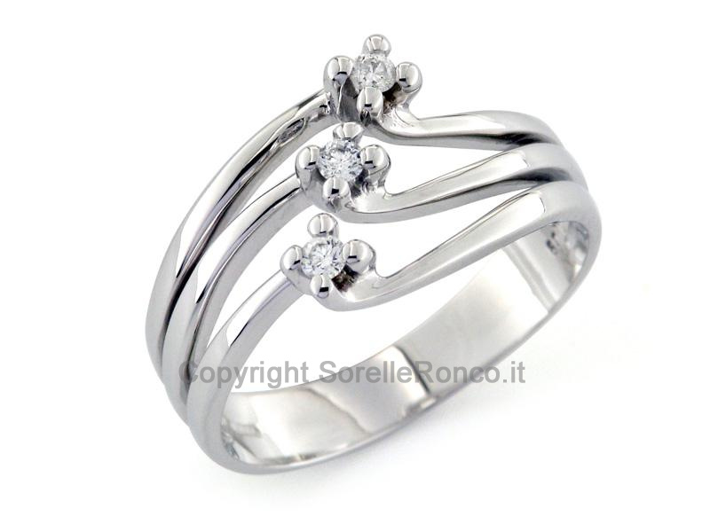 ANELLO TRILOGY CON DIAMANTI CT. 0.09