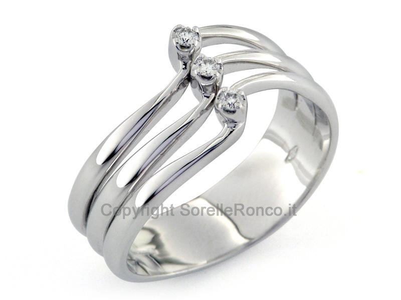 ANELLO TRILOGY CON DIAMANTI CT. 0.07