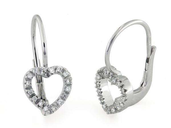CF01071 - Orecchini Forma di Cuore con Diamanti 