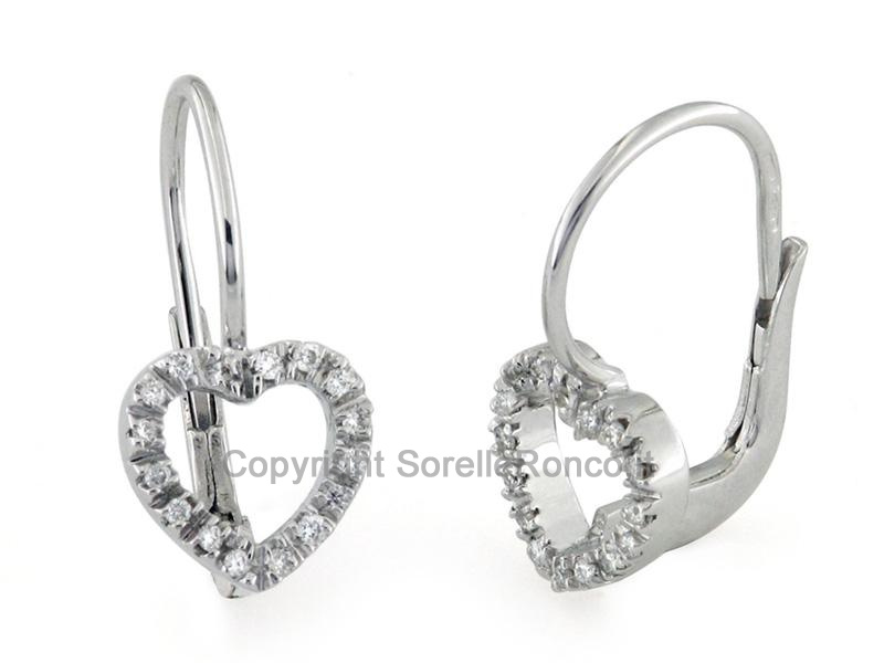 ORECCHINI FORMA DI CUORE CON DIAMANTI 