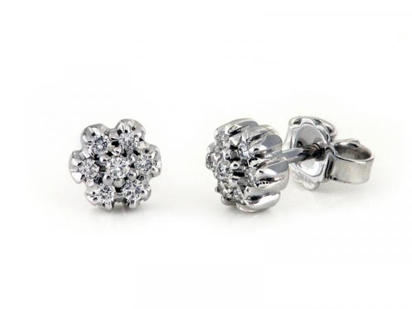 CF01076 - Orecchini Oro e Fiore di Diamanti
