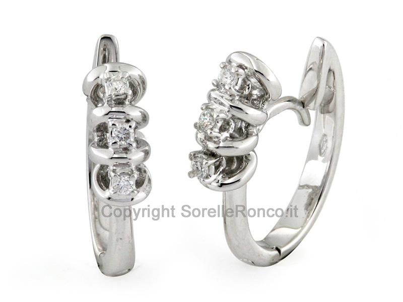 ORECCHINI ORO E DIAMANTI TRILOGY 0.12 CT
