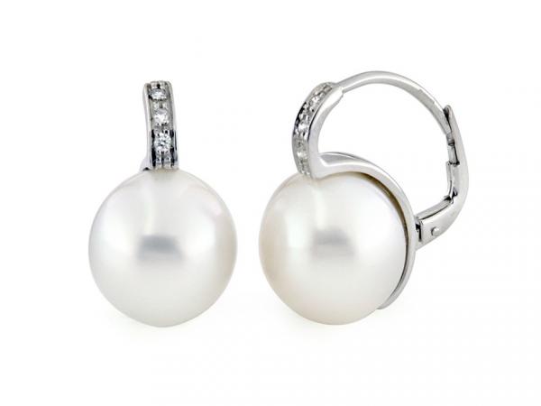 CF01083 - Orecchini Oro Diamanti e Perle ø 13mm