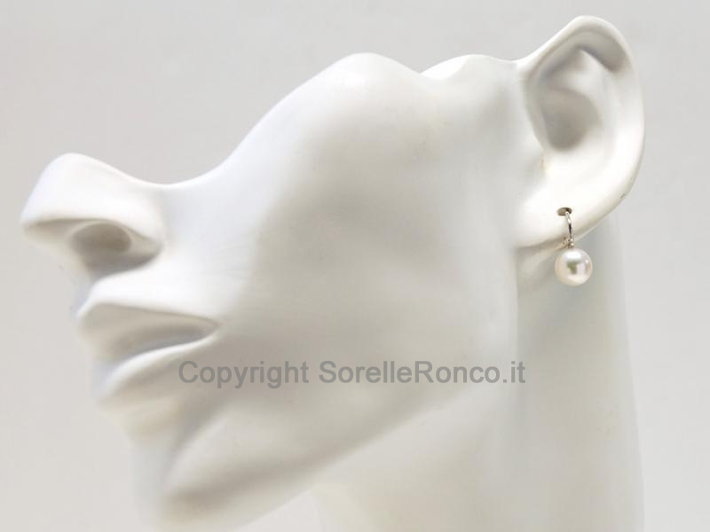 ORECCHINI IN ORO E PERLE Ø 7.5-8 MM