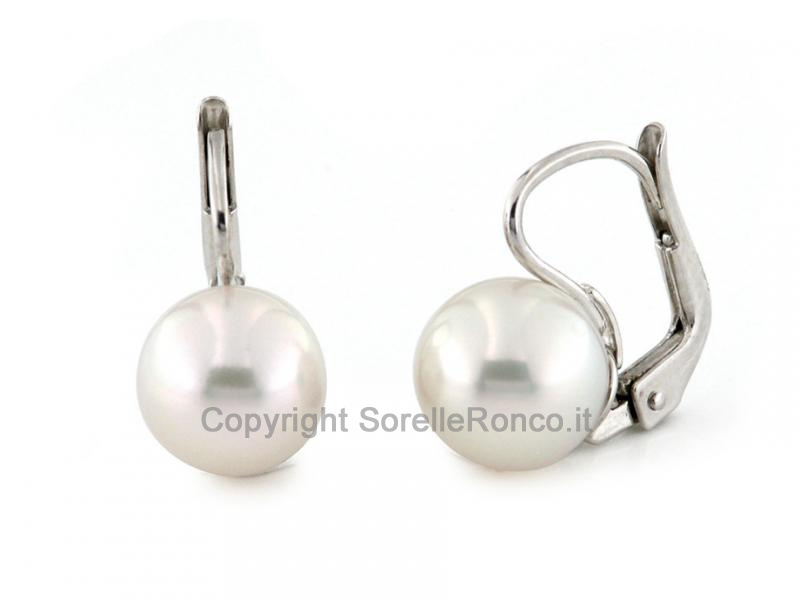 ORECCHINI IN ORO E PERLE Ø 7.5-8 MM