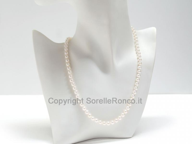 COLLANA FILO DI PERLE AKOYA DA 6 MM