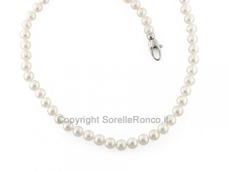 COLLANA FILO DI PERLE AKOYA DA 6 MM