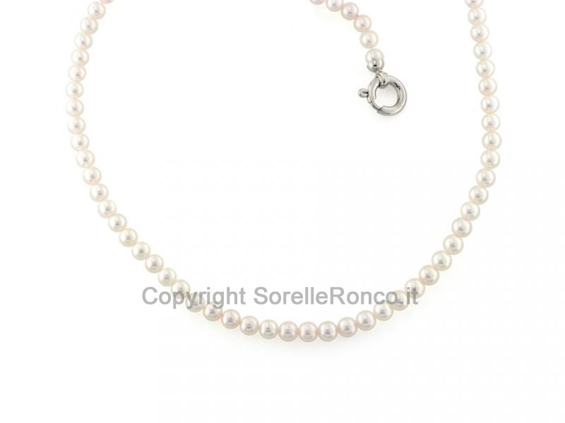 COLLANA FILO DI PERLE AKOYA DA 4-4.5 MM