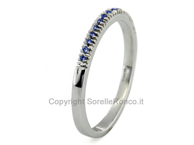 ANELLO RIVIERA ORO E ZAFFIRI DA 0.10 CT