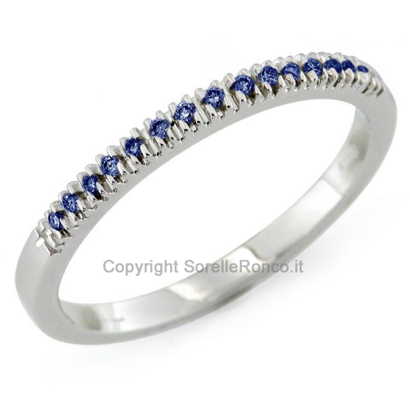 ANELLO RIVIERA ORO E ZAFFIRI DA 0.10 CT