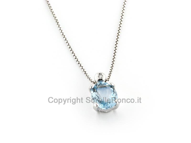 GIROCOLLO IN ORO CON ACQUAMARINA 1.10 CT