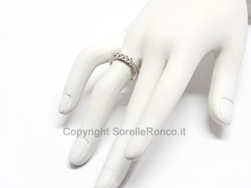 ANELLO RIVIERA ORO E DIAMANTI DA 0.10 CT