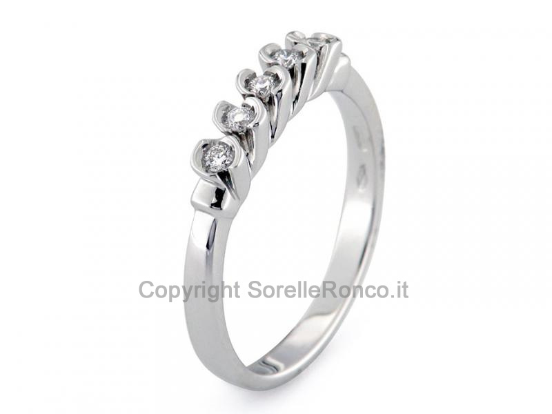 ANELLO RIVIERA ORO E DIAMANTI DA 0.10 CT