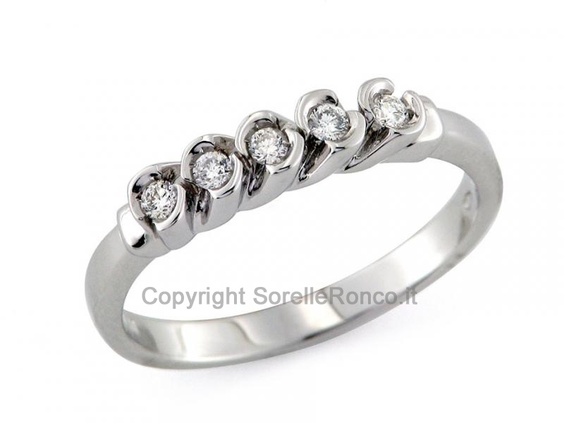 ANELLO RIVIERA ORO E DIAMANTI DA 0.10 CT
