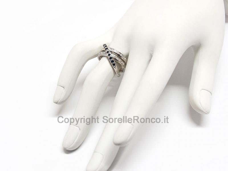ANELLO IN ORO CON DIAMANTI E ZAFFIRI