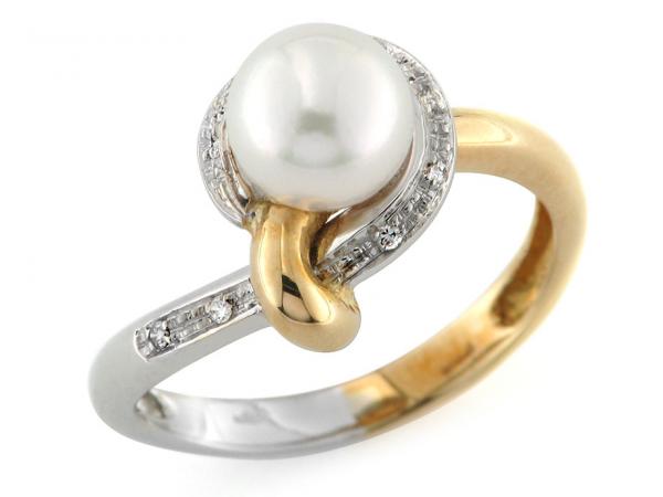 CF01136 - Anello Contrariè con Diamanti e Perla