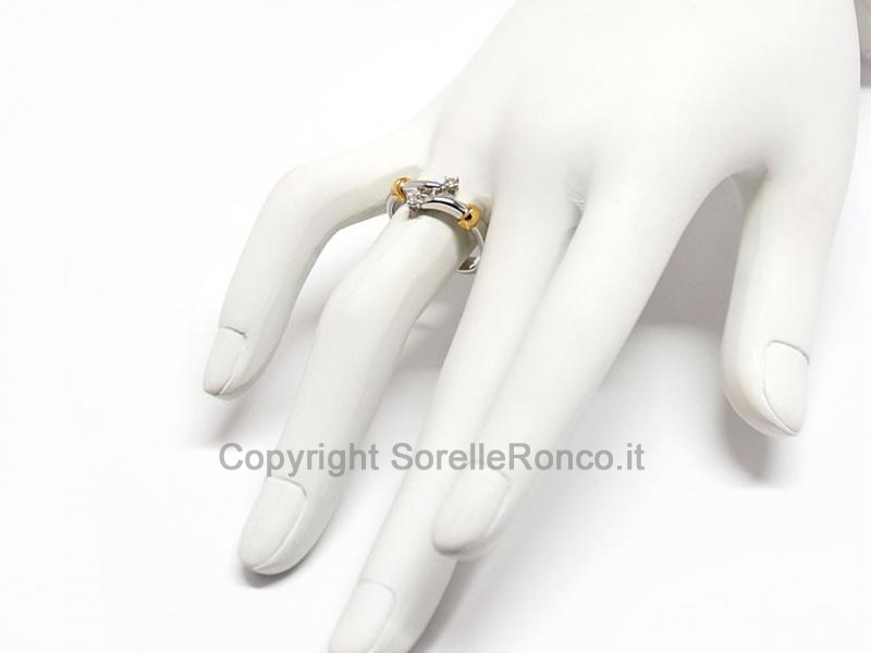 ANELLO CONTRARIÉ CON DIAMANTI 0.09 CT