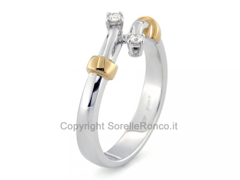 ANELLO CONTRARIÉ CON DIAMANTI 0.09 CT