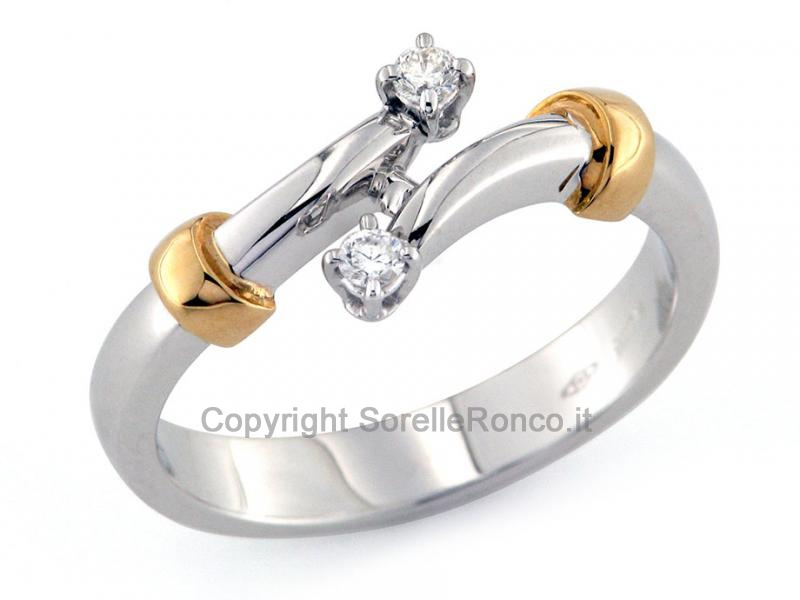 ANELLO CONTRARIÉ CON DIAMANTI 0.09 CT