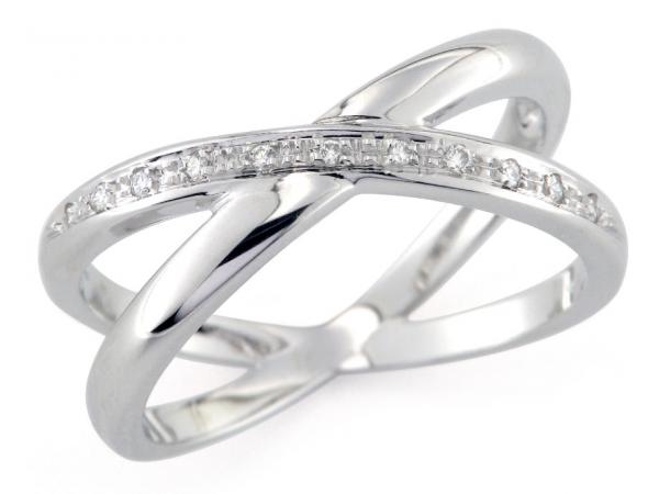 CF01143 - Anello Intrecciato  con Diamanti 0.09 Ct