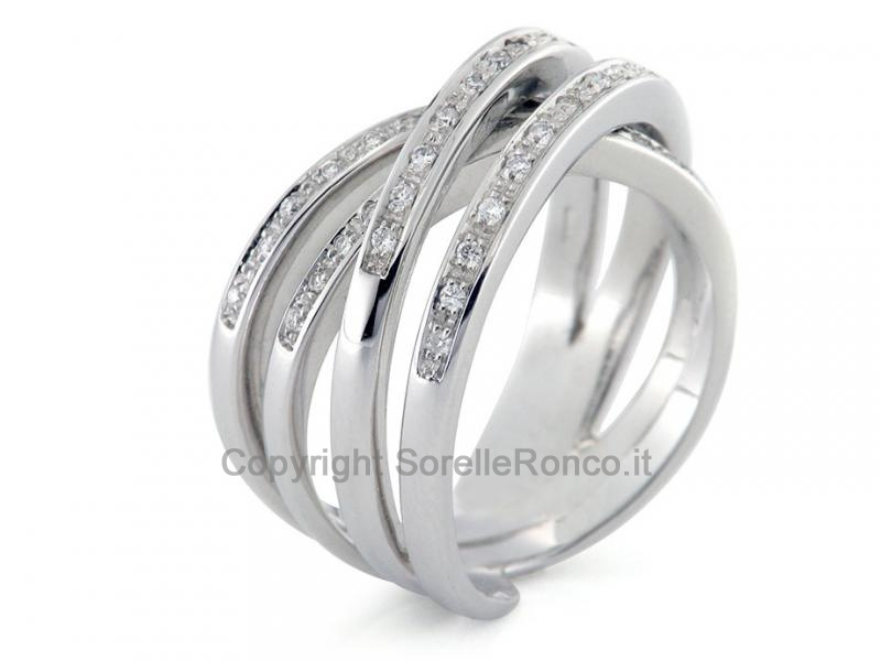 ANELLO INTRECCIATO CON DIAMANTI 0.22 CT