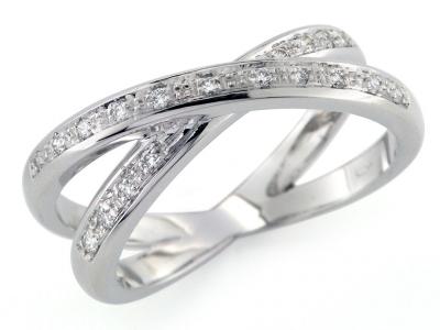 Anello Incrociato con Diamanti 0.15 Ct
