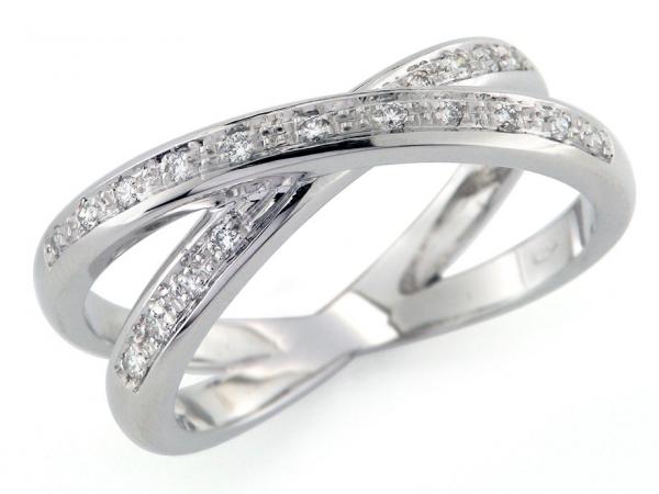 CF01147 - Anello Incrociato con Diamanti 0.15 Ct