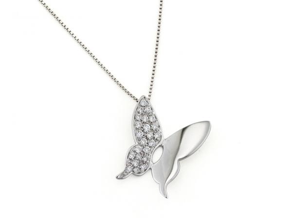 CF01162 - Girocollo con Farfalla in Oro e Diamanti