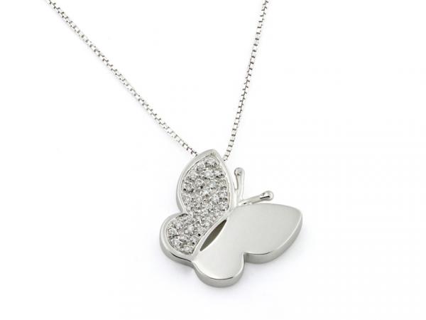 CF01164 - Girocollo Farfalla in Oro con Diamanti