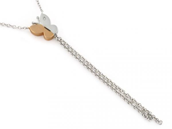 CF01165 - Collana Pendente Farfalla Oro e Diamante