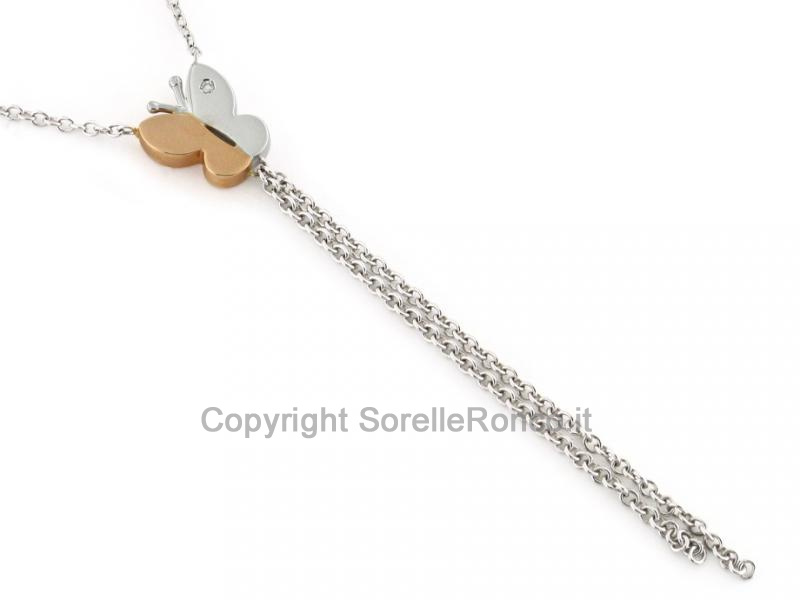 COLLANA PENDENTE FARFALLA ORO E DIAMANTE