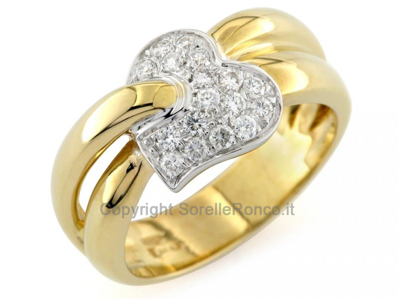 ANELLO A CUORE CON DIAMANTI CT. 0.33