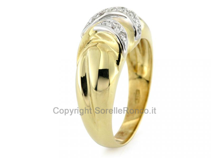 ANELLO FASCIA LARGA CON DIAMANTI 0.10 CT