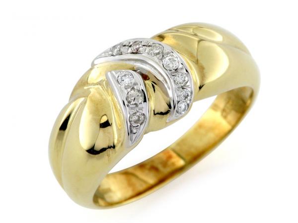 CF01173 - Anello Fascia Larga con Diamanti 0.10 ct