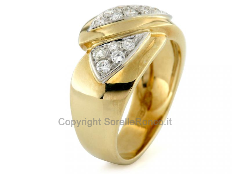 ANELLO FASCIONE ORO CON DIAMANTI 0.46 CT