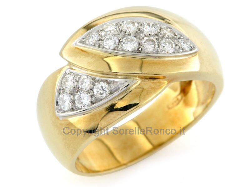 ANELLO FASCIONE ORO CON DIAMANTI 0.46 CT