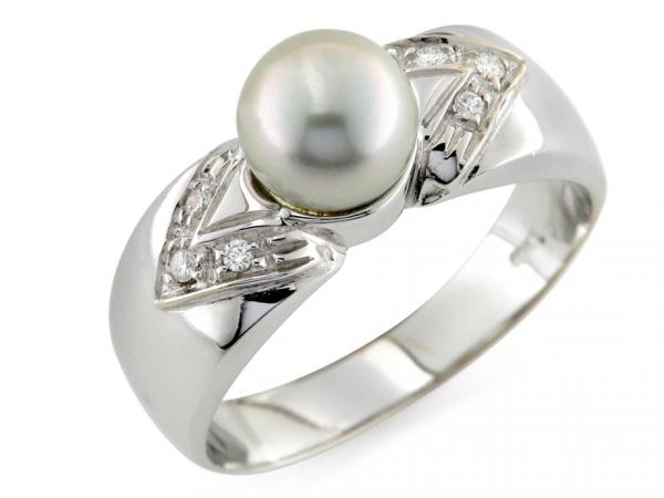 CF01184 - Anello con Perla 7mm e Diamanti