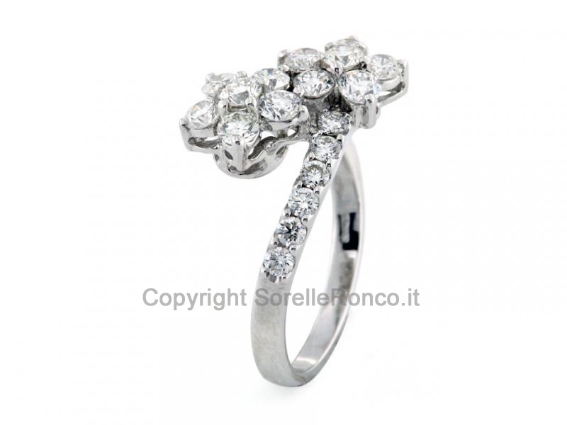 ANELLO CONTRARIE ORO E DIAMANTI 1.39 CT