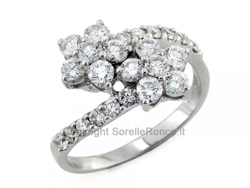 ANELLO CONTRARIE ORO E DIAMANTI 1.39 CT
