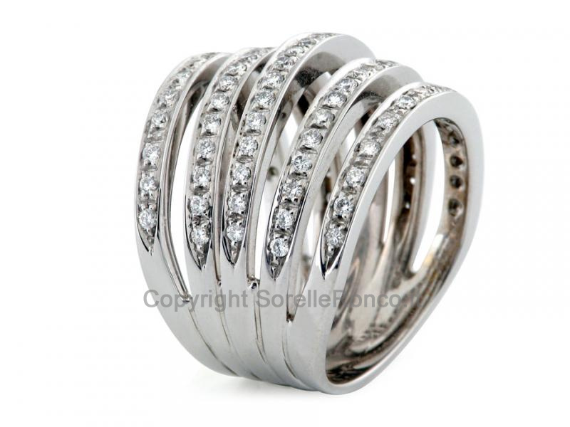 ANELLO CON 5 RIGHE DI DIAMANTI 0.90 CT