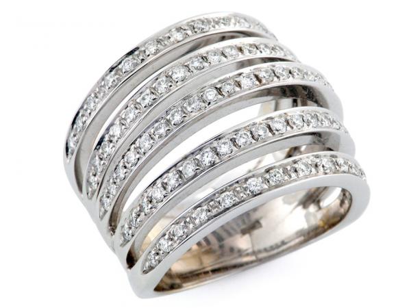 CF01191 - Anello con 5 Righe di Diamanti 0.90 ct
