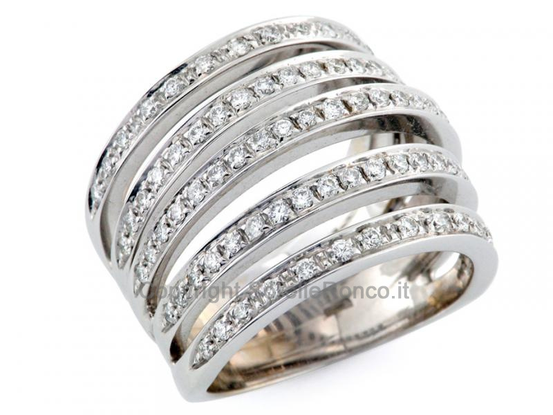 ANELLO CON 5 RIGHE DI DIAMANTI 0.90 CT