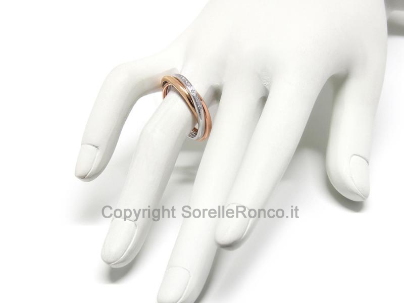 ANELLO TRINITY ORO 18 KT CON BRILLANTI
