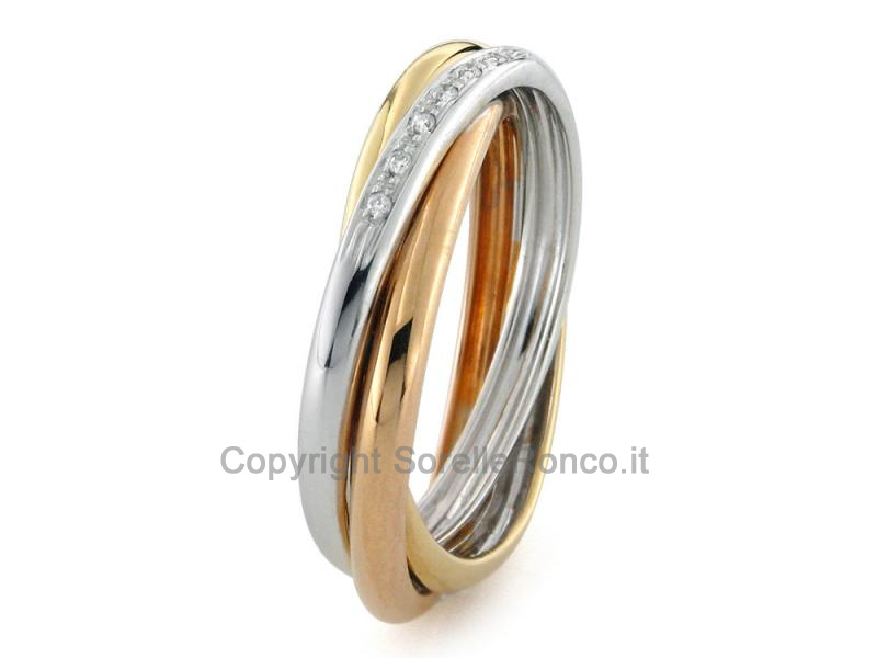 ANELLO TRINITY ORO 18 KT CON BRILLANTI