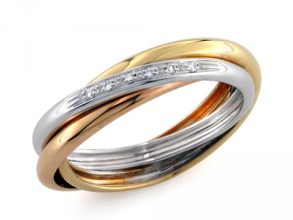 CF01206 - Anello Trinity Oro 18 Kt con Brillanti