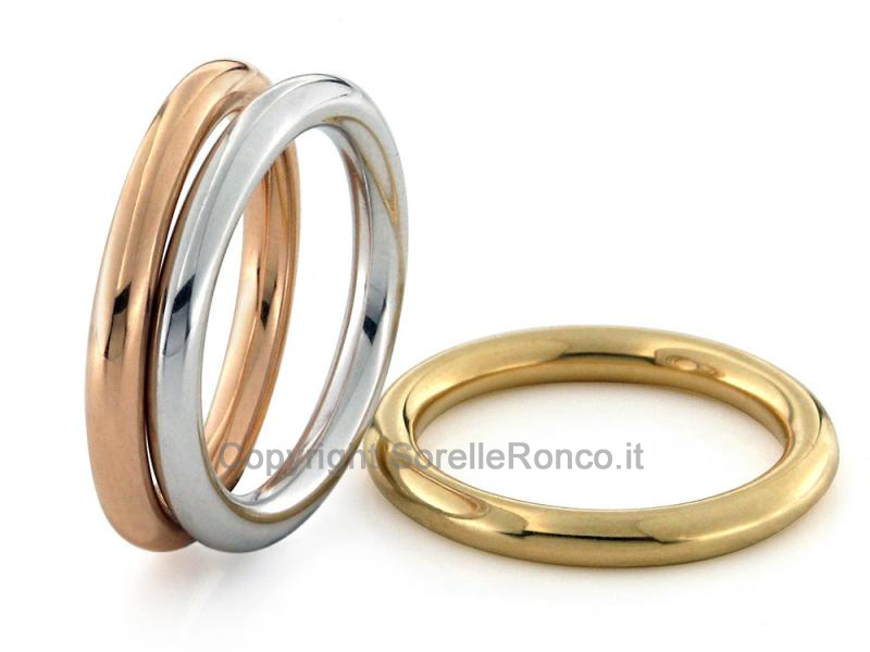 ANELLO 3 FEDINE TRIS DI 3 ORI 18KT