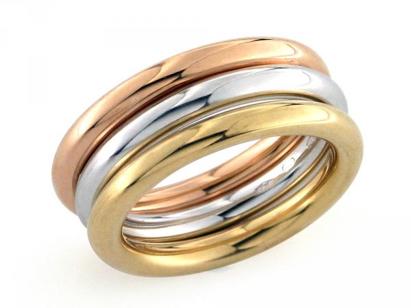 CF01207 - Anello 3 Fedine Tris di 3 Ori 18kt