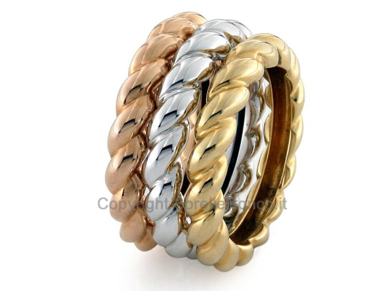 ANELLO TRINITY INTRACCIATO ORO 18 KT