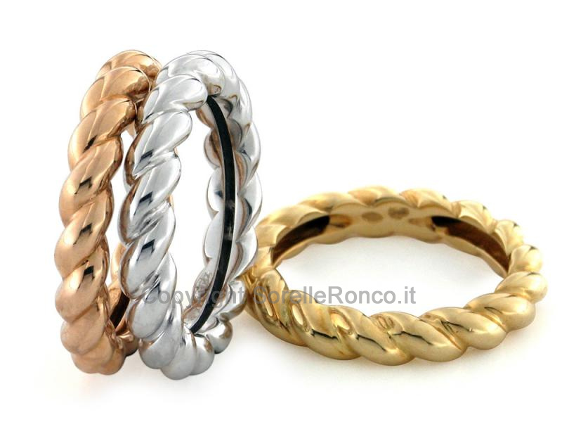 ANELLO TRINITY INTRACCIATO ORO 18 KT
